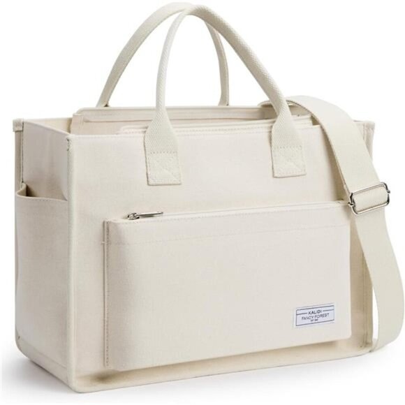 Canvas Tote Bag for Women Cream - Picture 1 of 7